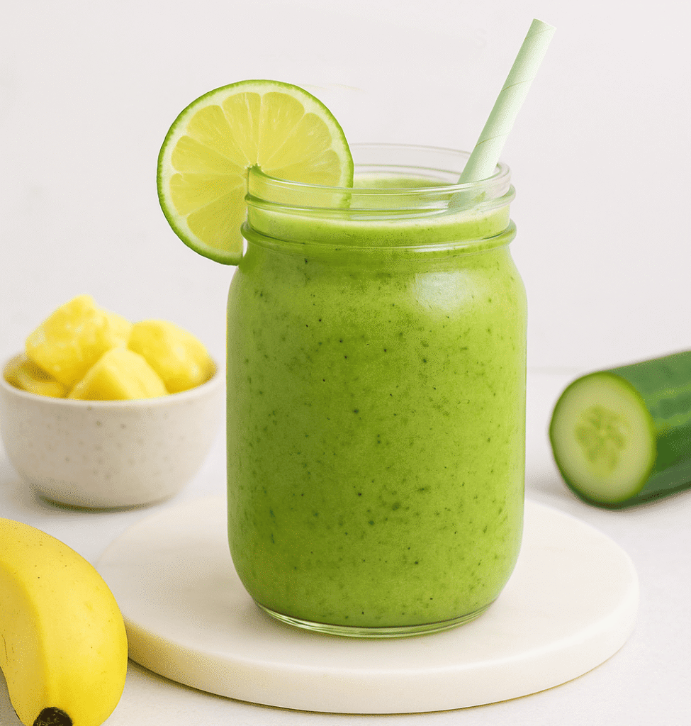 Healthy detox smoothie for weight loss made with whole ingredients and packed with flavor.